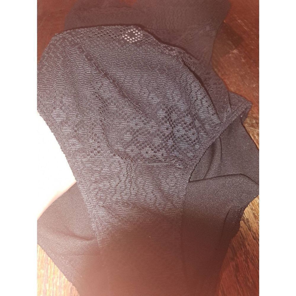 Medium 8/10 Time and Tru Black Sheer Tie Back One Piece Swimsuit Bathing Suit - Picture 4 of 4